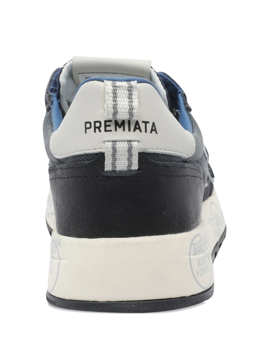 Sneakers Premiata albastri din material textil si piele intoarsa - Img 3