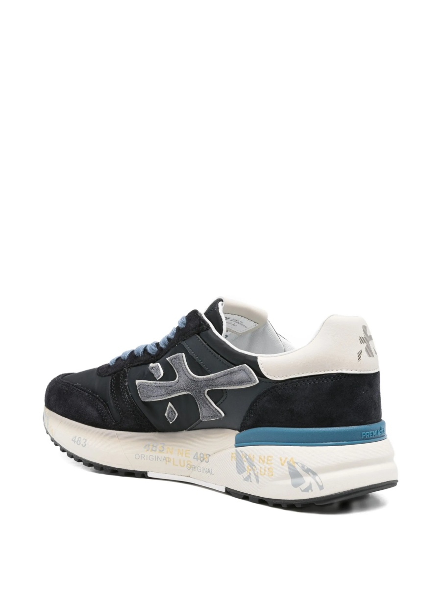 Sneakers Premiata albastri din material textil si piele intoarsa - Img 3