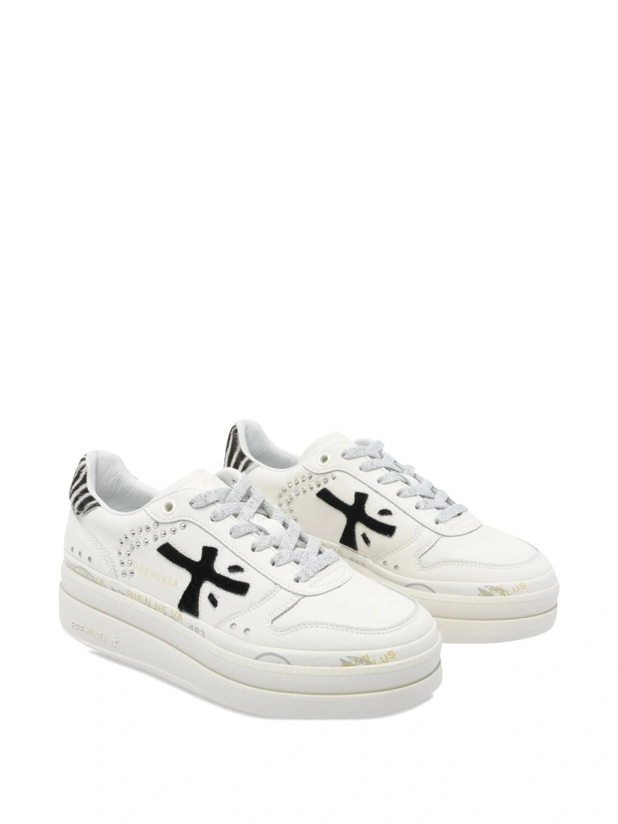 Sneakers Premiata albi din piele - Img 2