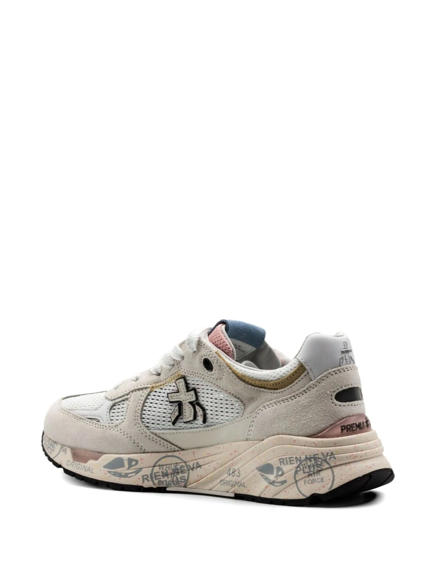 Sneakers Premiata albi din poliuretan si poliamida - Img 3