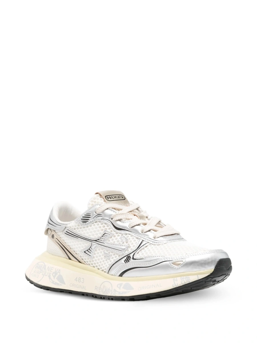 Sneakers Premiata neutri din poliuretan si material textil - Img 2