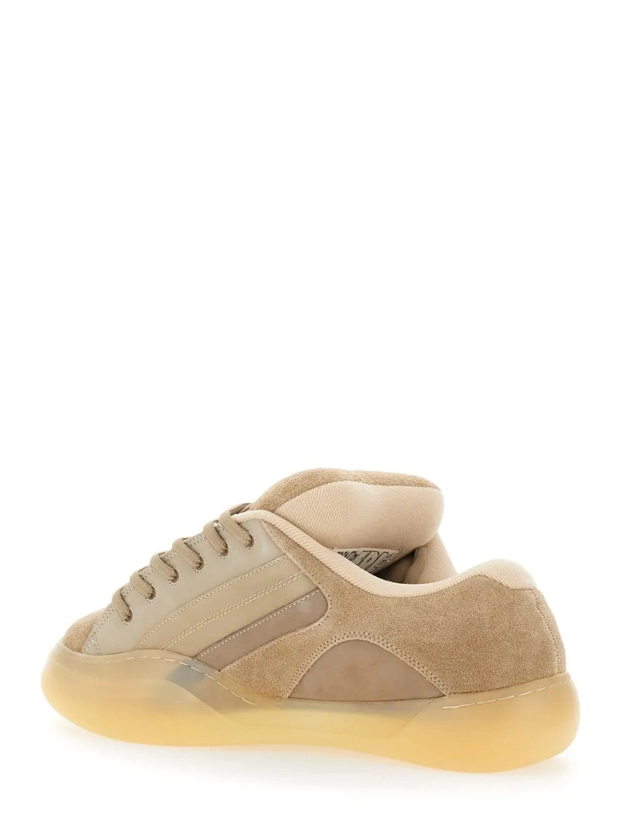 Sneakers 'Quad Vamp' Beige Sneakers with logo lettering in suede for men - Img 3