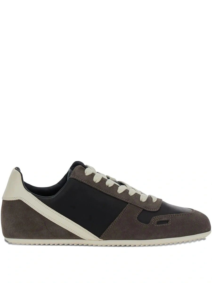 Sneakers Rick Owens negri din piele si piele intoarsa - Img 8