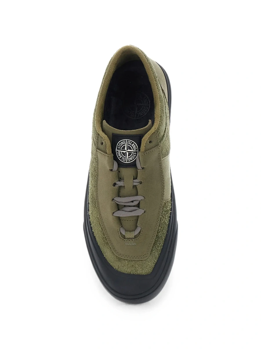 Sneakers Stone Island verzi din piele intoarsa - Img 6