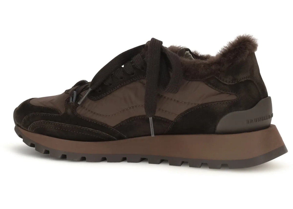 Sneakers Suede and techno fabric Sneakers with shearling lining and monile - Img 3