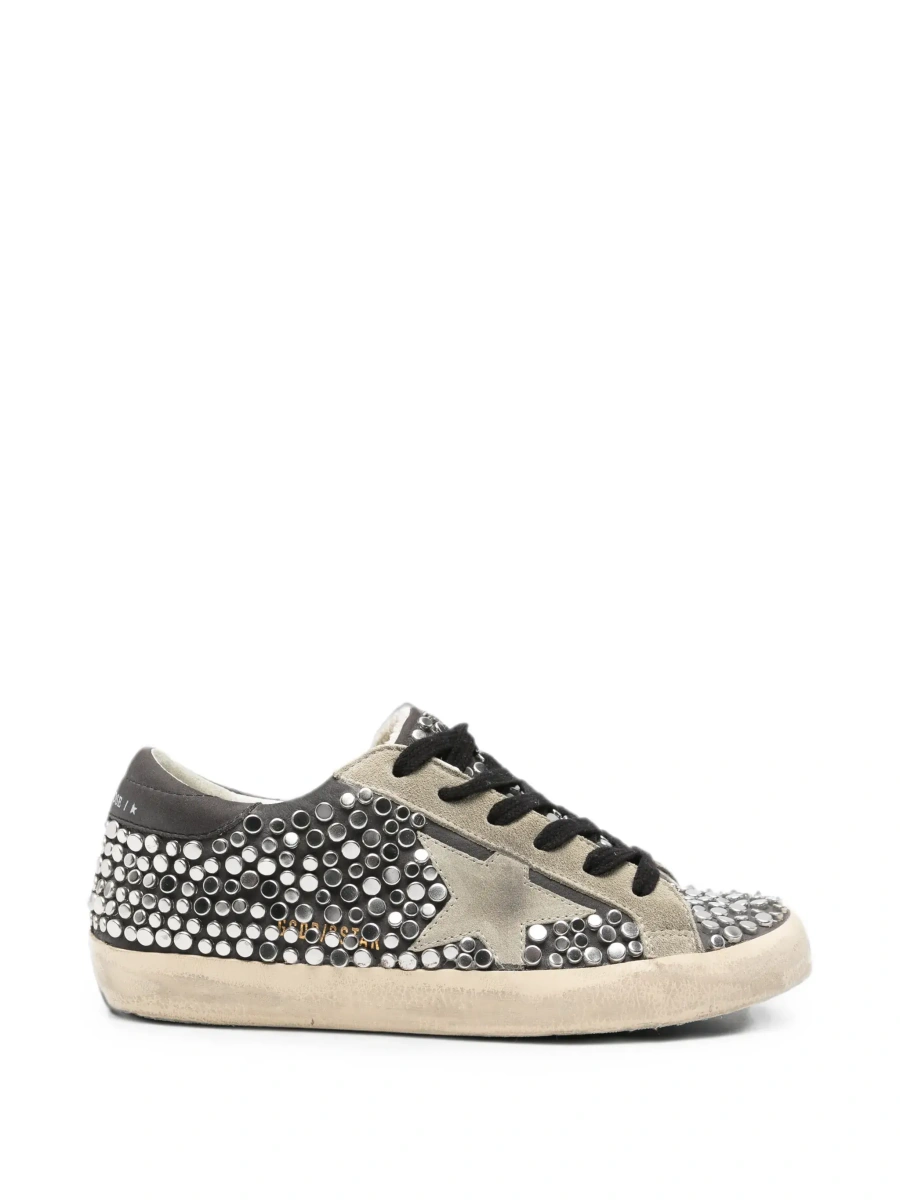 Sneakers 'Superstar' Grey low top sneakers with Side Star Patch and All-Over Glitter in suede for women - Img 8