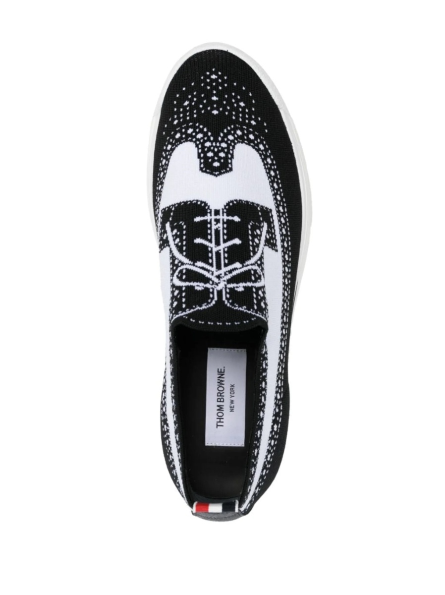 Sneakers Thom Browne negri din spandex/elastan si polyester - Img 4