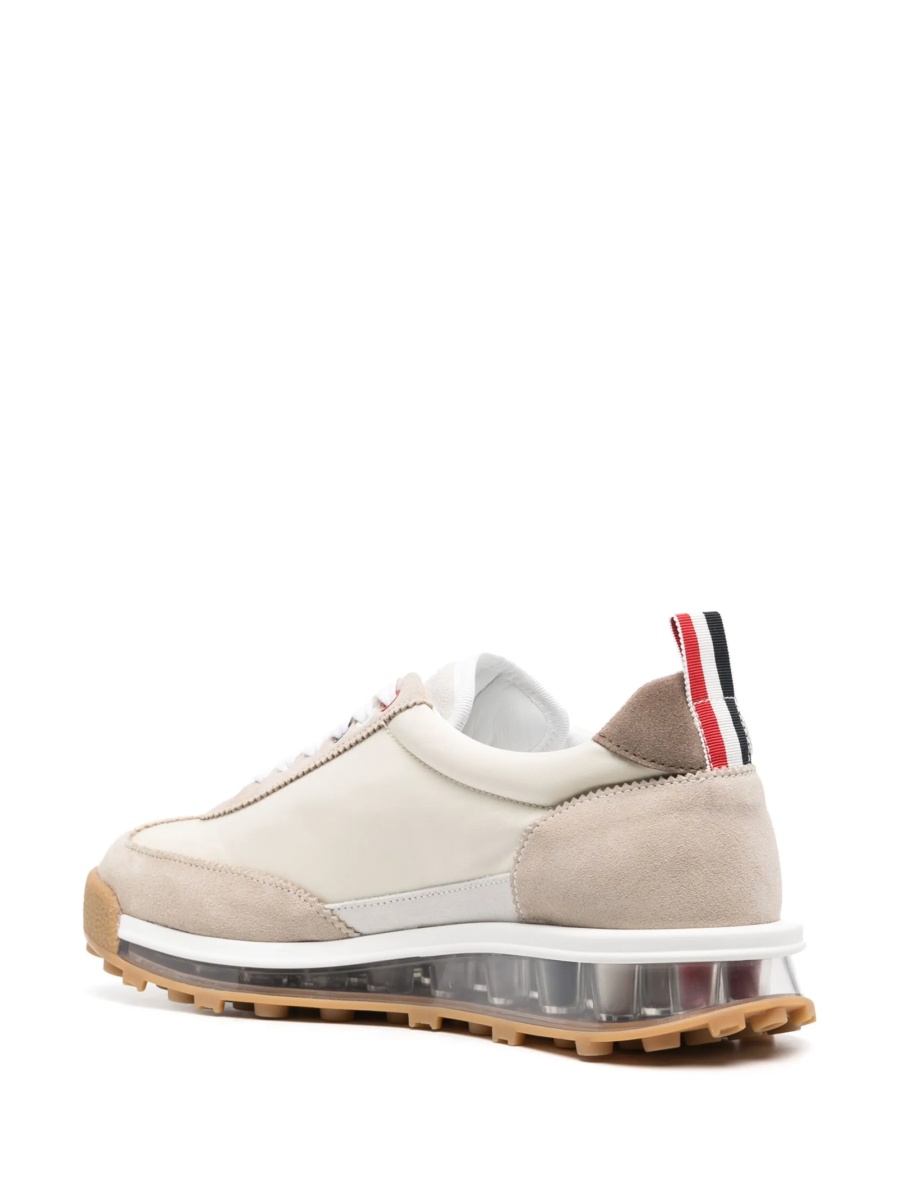 Sneakers Thom Browne tech runner neutri din material textil si piele intoarsa - Img 3