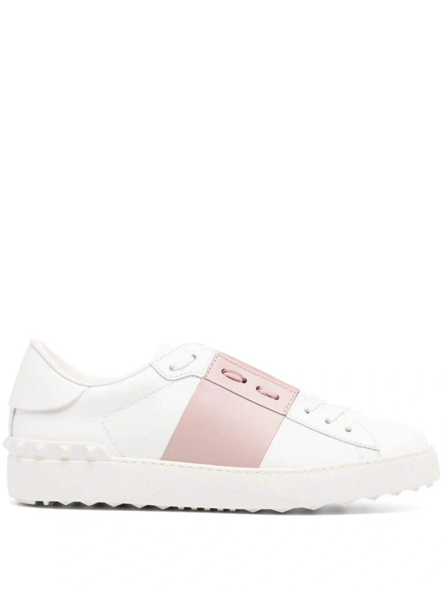 Sneakers Valentino Garavani albi din piele 'Open' - Img 8