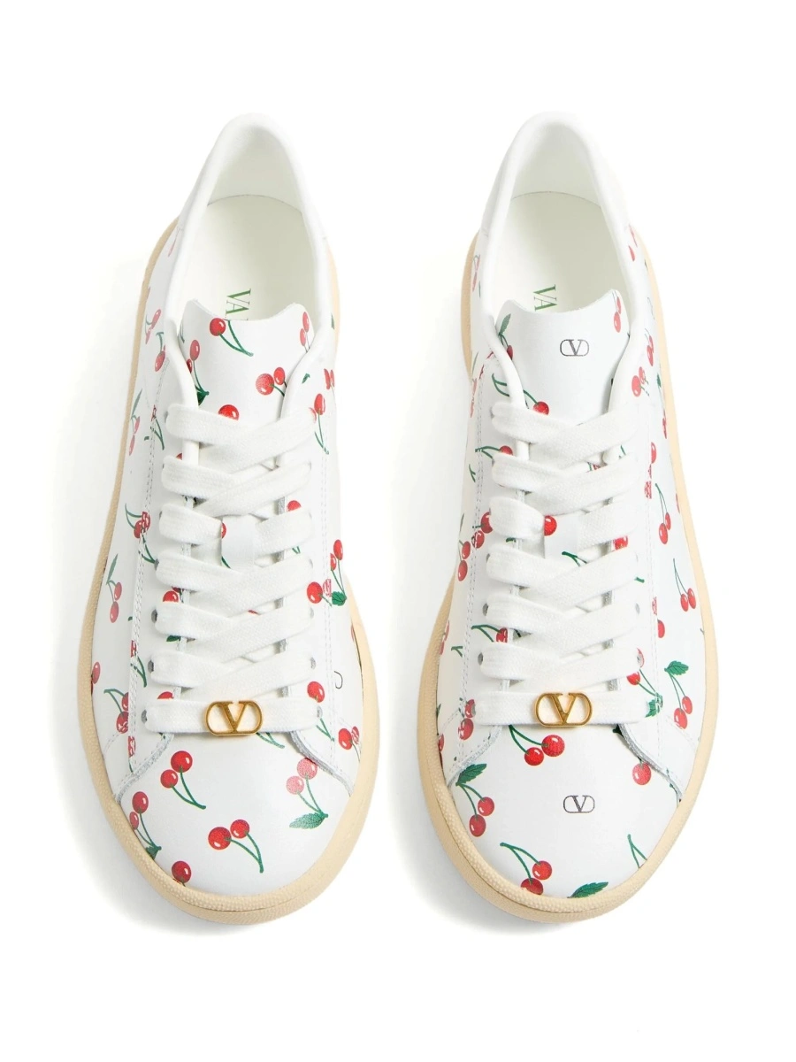 Sneakers Valentino Garavani albi din piele - Img 4