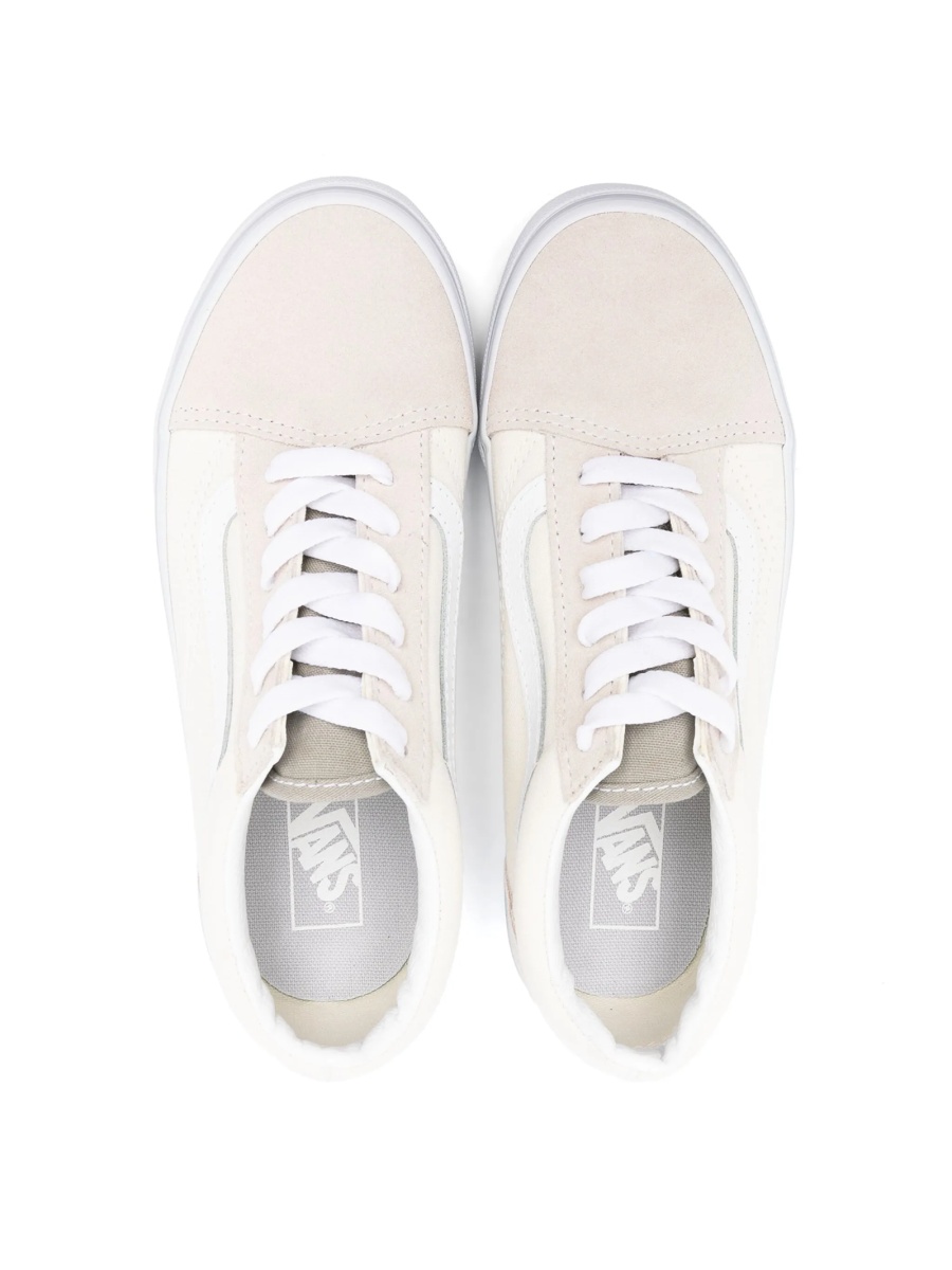 Sneakers Vans albi din piele si material textil - Img 3