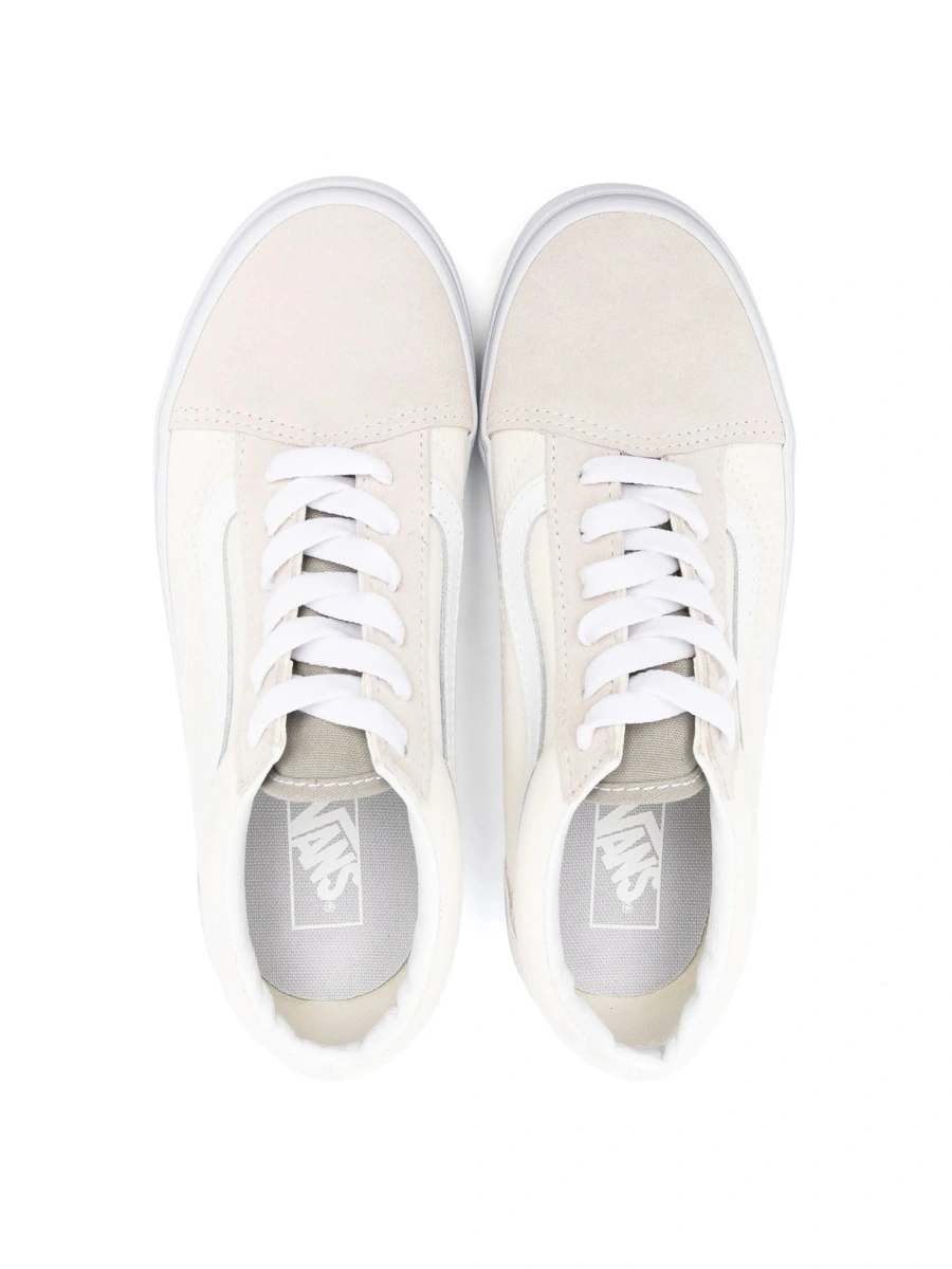 Sneakers Vans albi din piele si material textil - Img 3
