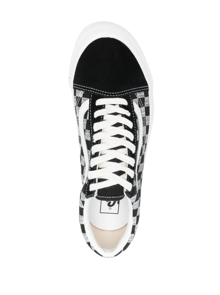 Sneakers Vans Old Skool negri din material textil si piele - Img 4