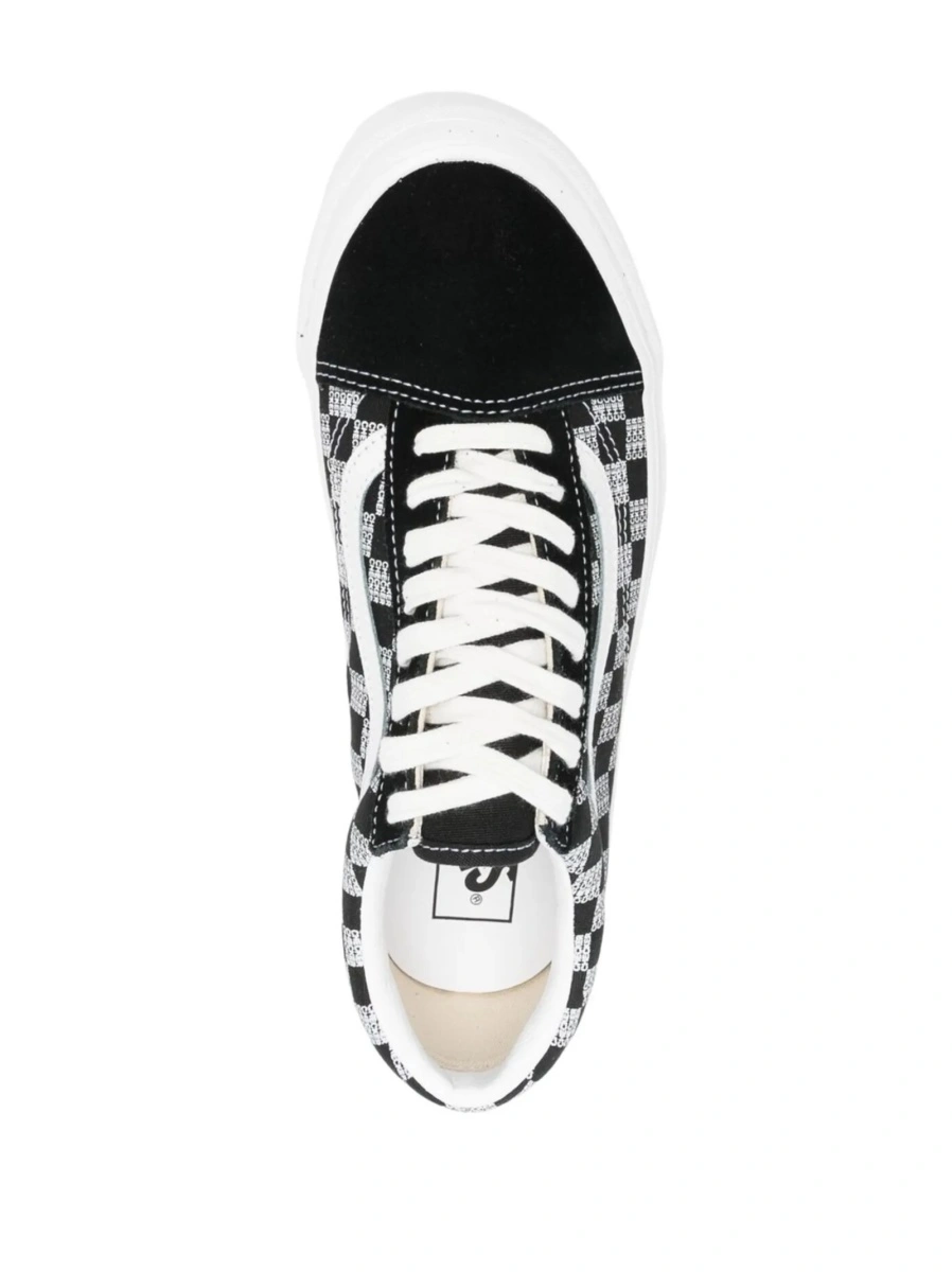 Sneakers Vans Old Skool negri din material textil si piele - Img 4