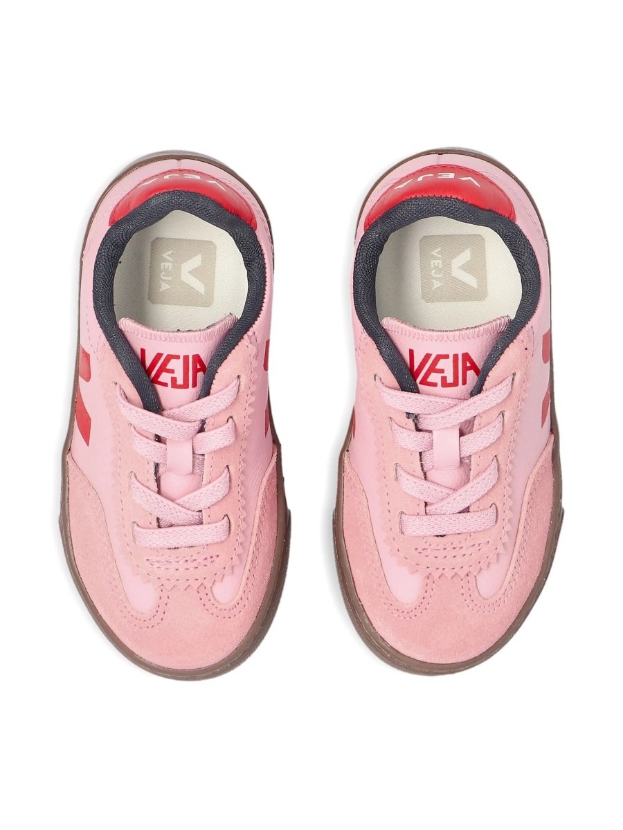 Sneakers VEJA roz din material textil si piele - Img 4