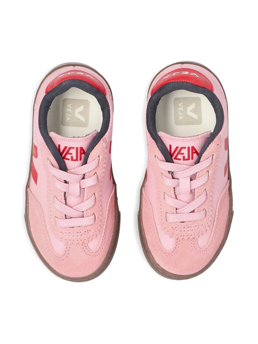 Sneakers VEJA roz din material textil si piele - Img 4