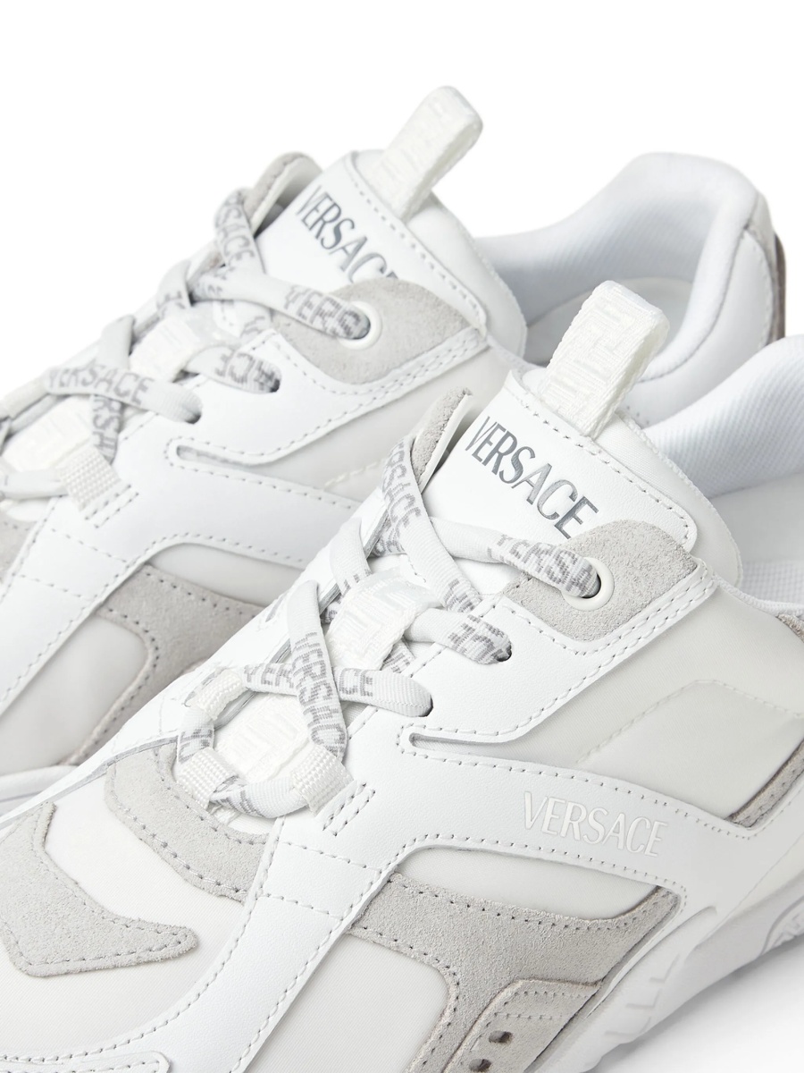 Sneakers Versace albi din piele si nylon - Img 4