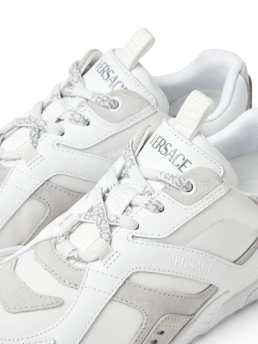 Sneakers Versace albi din piele si nylon - Img 4