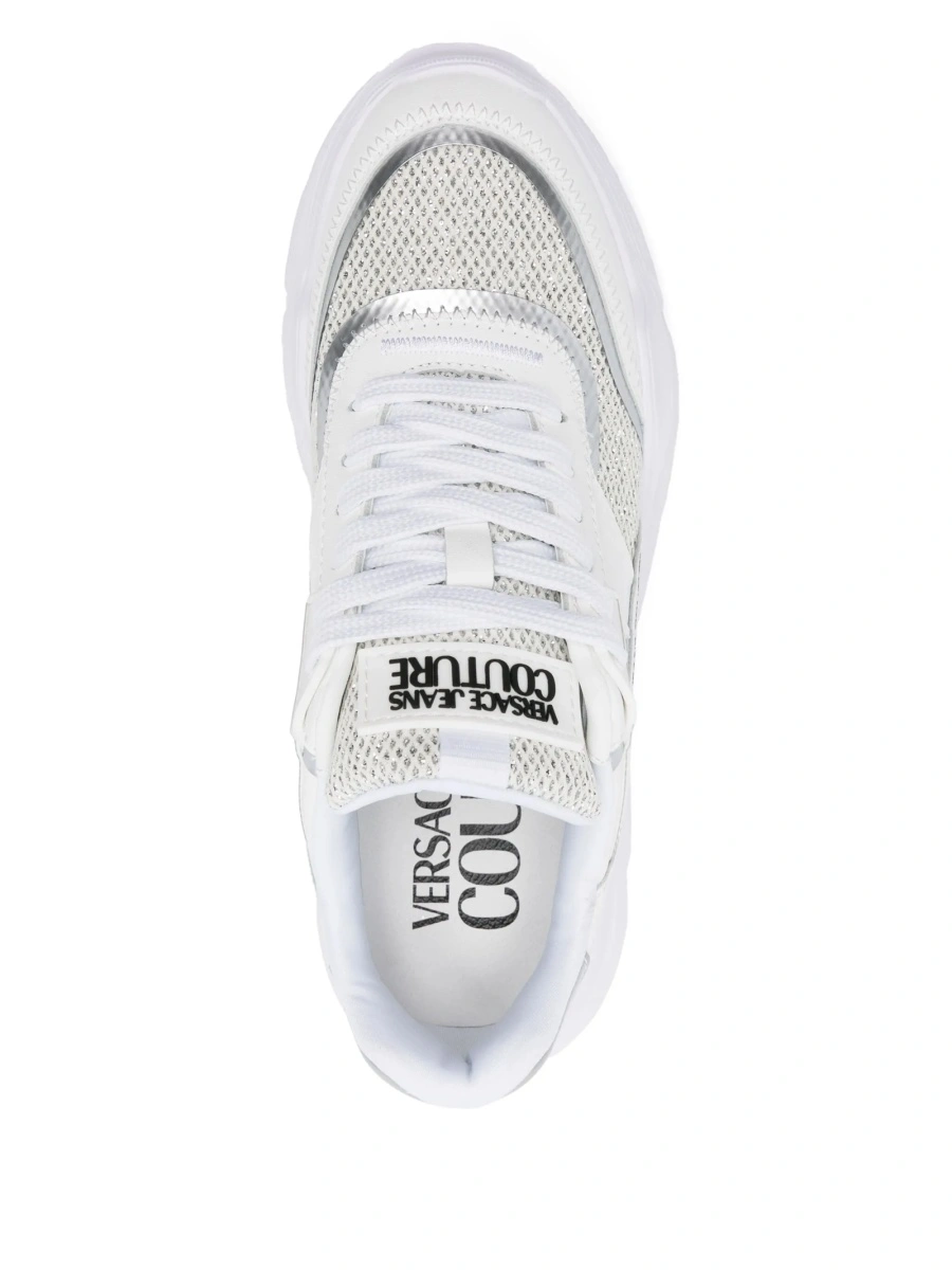 Sneakers Versace Jeans Couture albi din material textil si poliuretan - Img 4