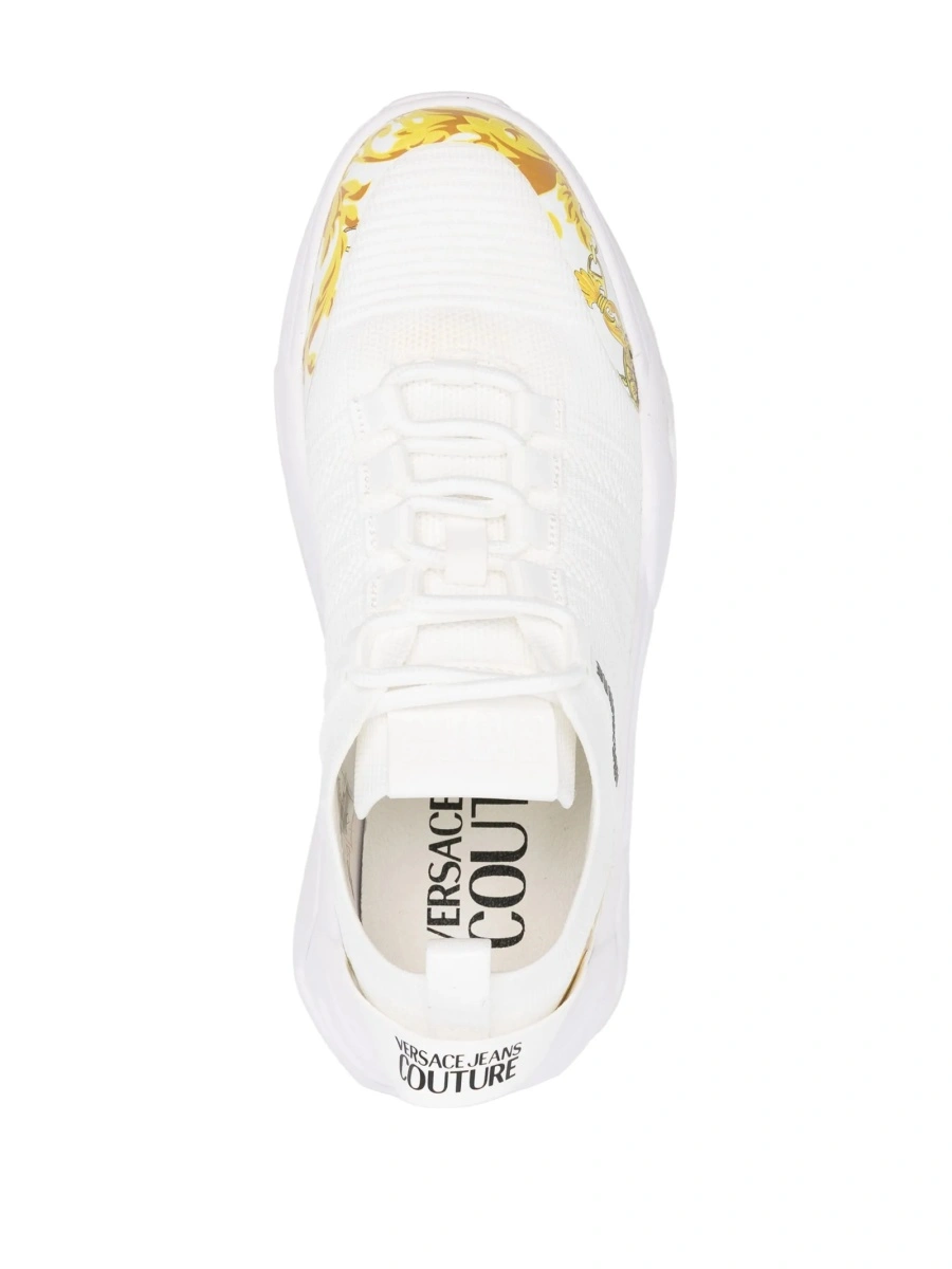 Sneakers Versace Jeans Couture albi din poliuretan si material textil - Img 4