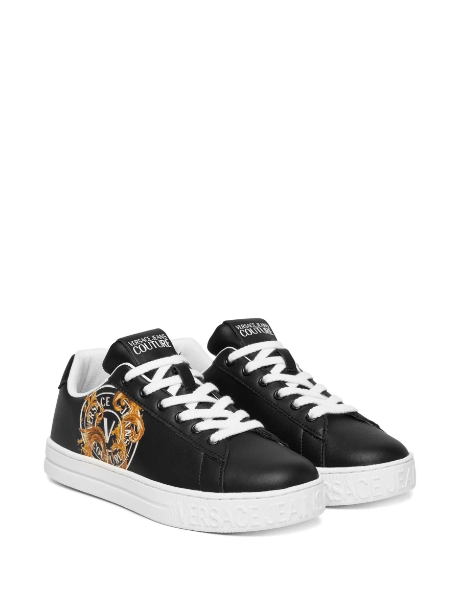 Sneakers Versace Jeans Couture negri din poliuretan si piele - Img 2