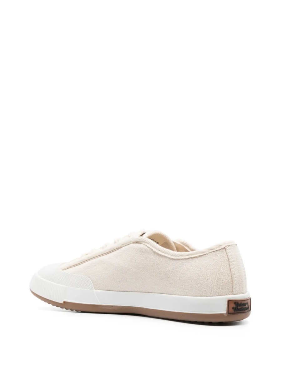 Sneakers Vivienne Westwood neutri din material textil - Img 3
