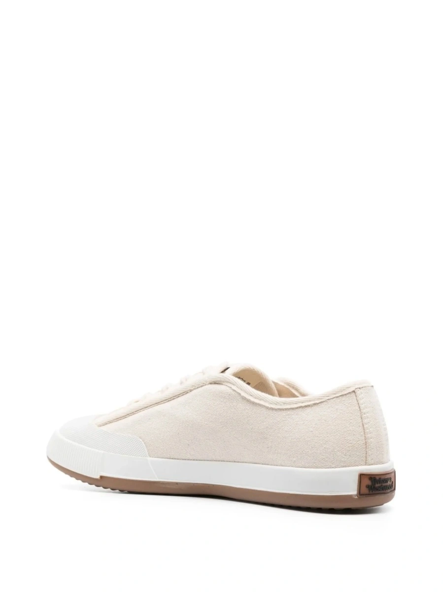 Sneakers Vivienne Westwood neutri din material textil - Img 3