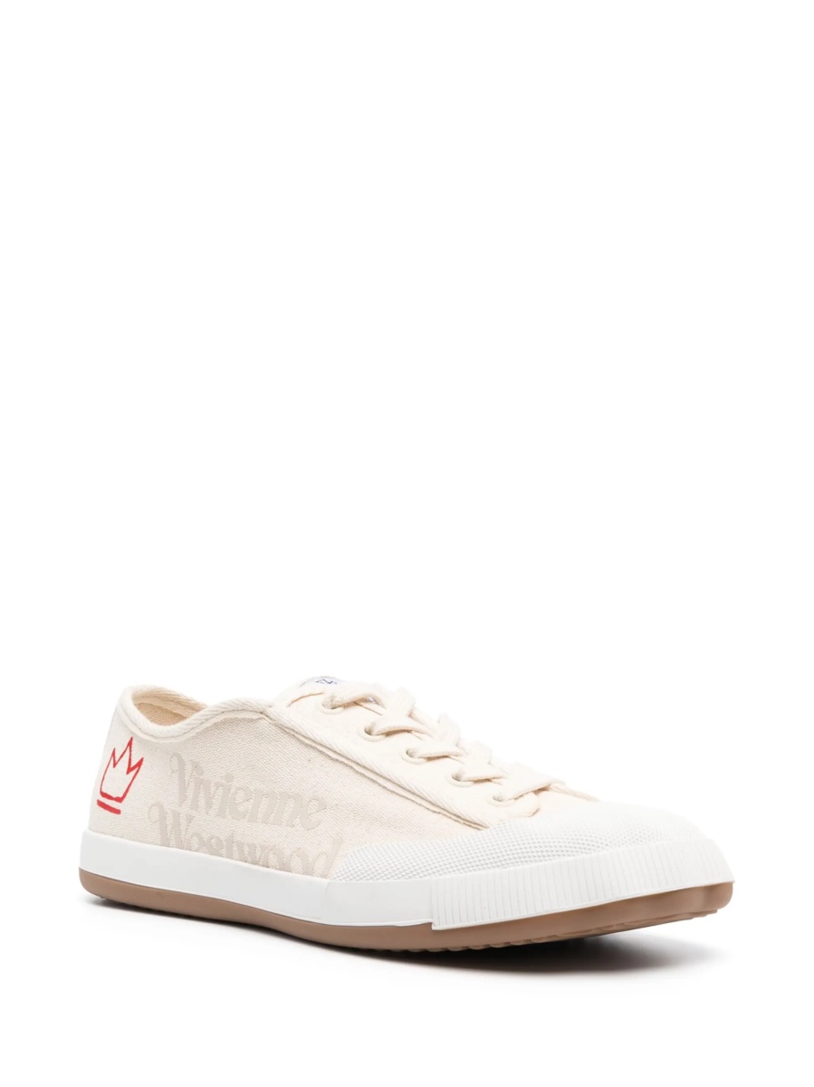 Sneakers Vivienne Westwood neutri din material textil - Img 2