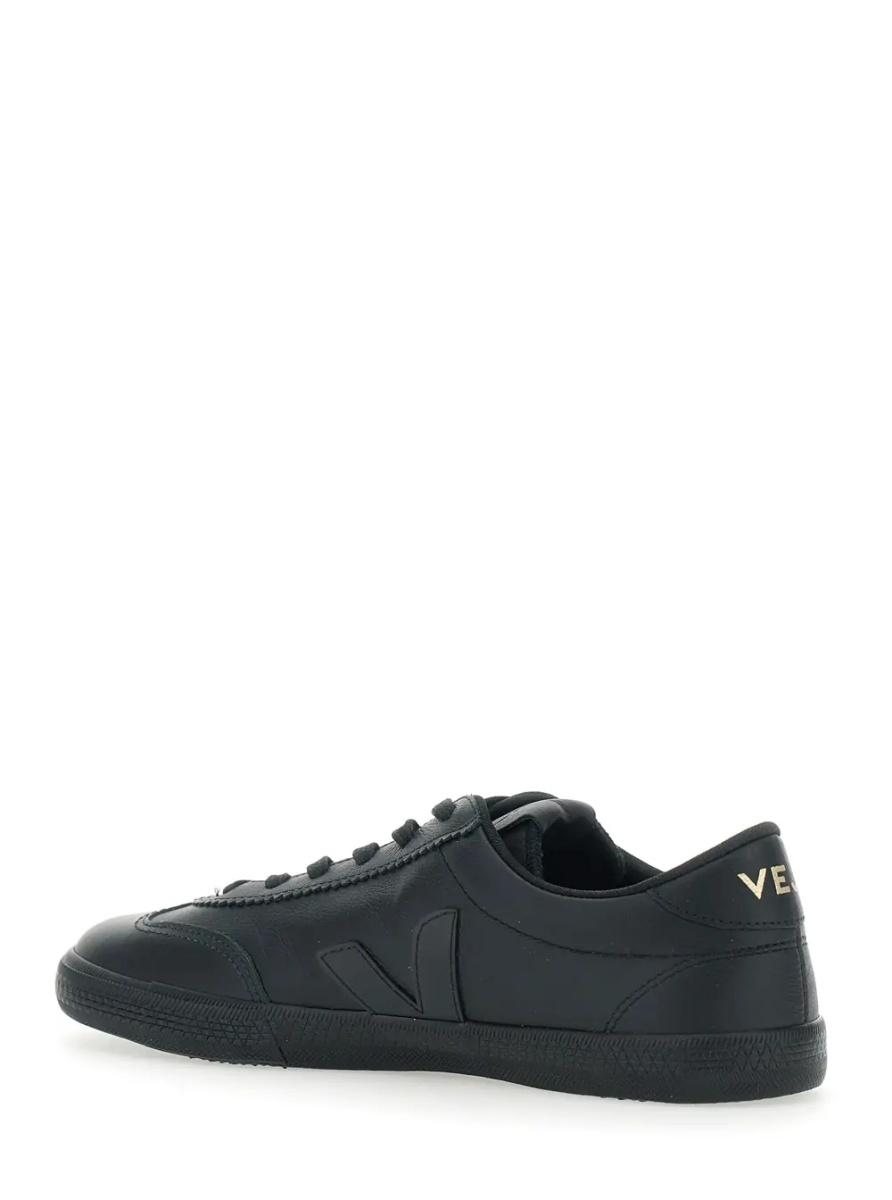 Sneakers 'Volley' Black Low Top Sneakers with Embossed Logo on the Side and Logo Lettering on the Rear in Leather Unisex - Img 3