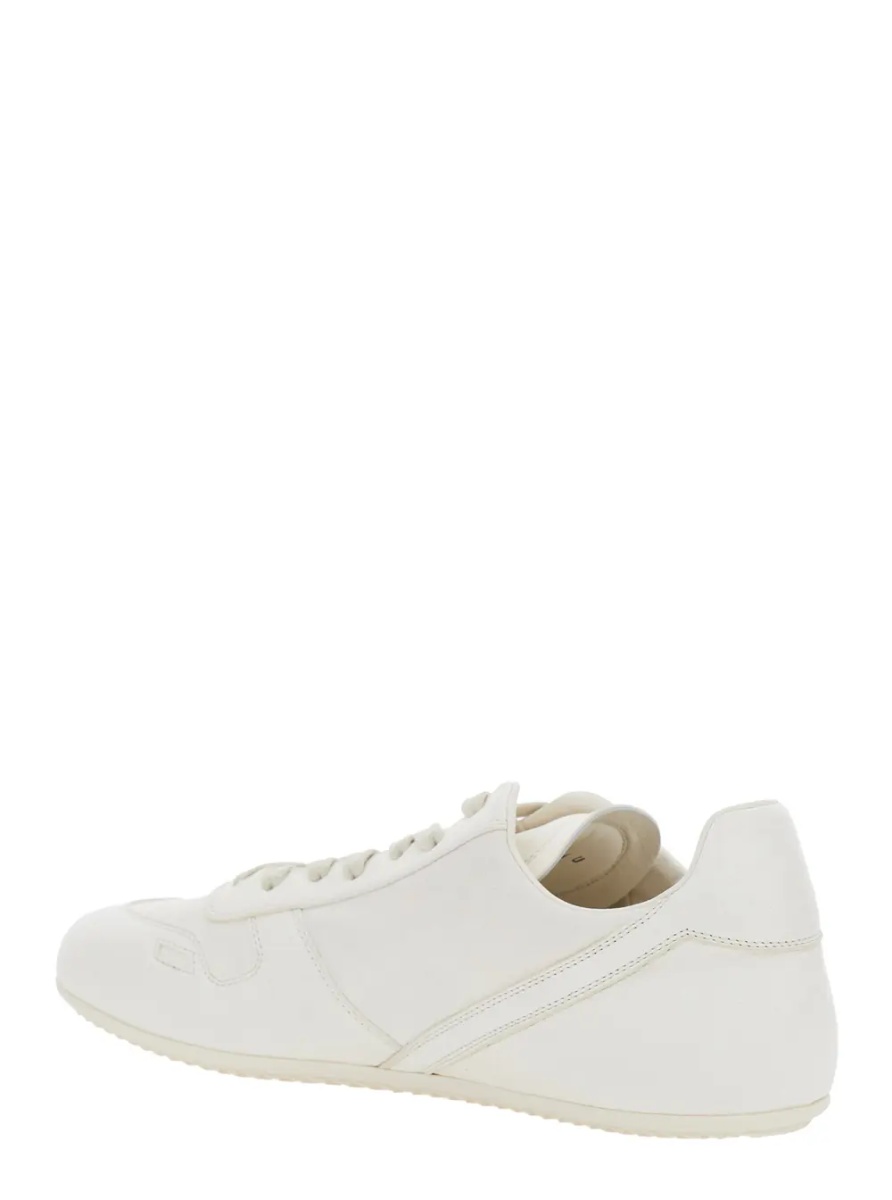 Sneakers White Low Top Sneaker with Round Toe and Lace-Up Closure in Leather for Men - Img 3