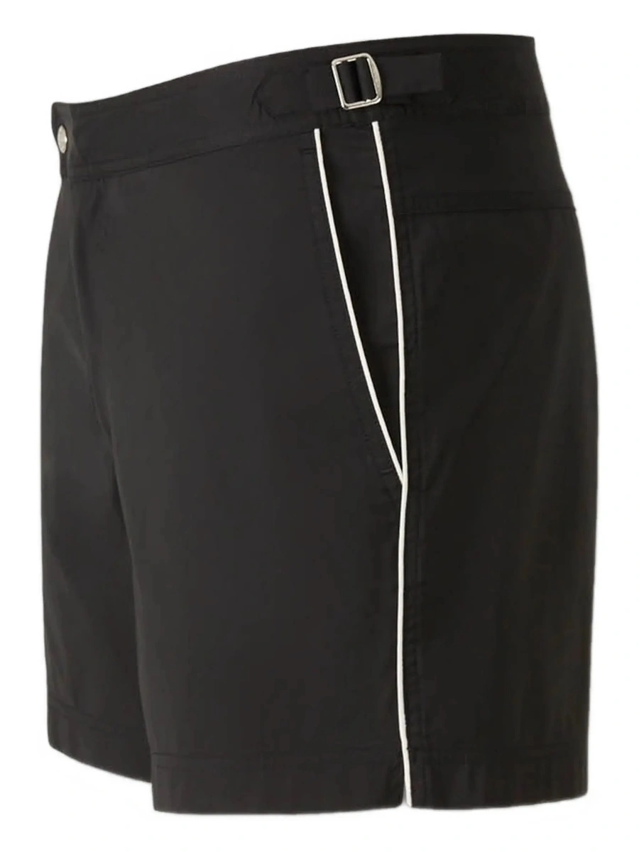 Sorturi Black Swim Shorts with Side Buckled Strap Details in Tech Fabric Man - Img 5