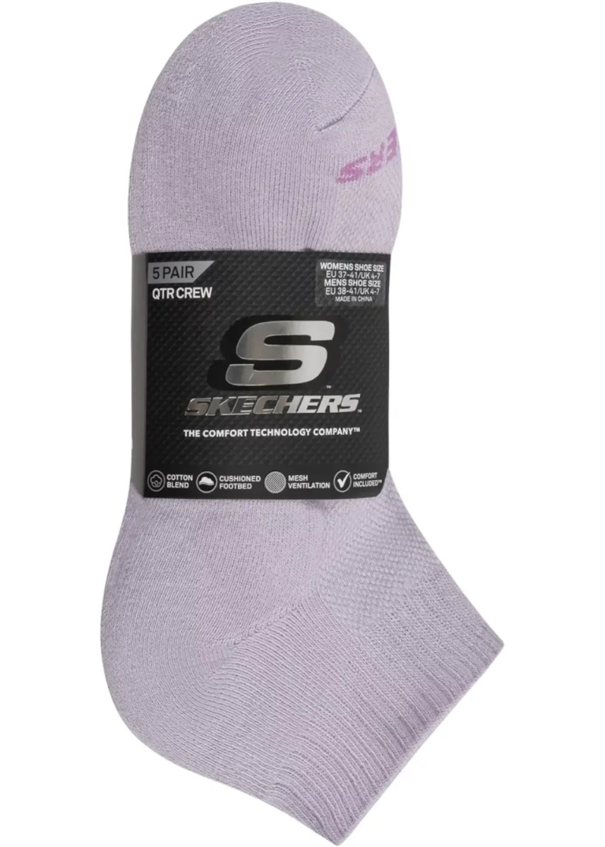 Sosete 5pk Unisex 1/2 Terry Qtr Crew - Img 2