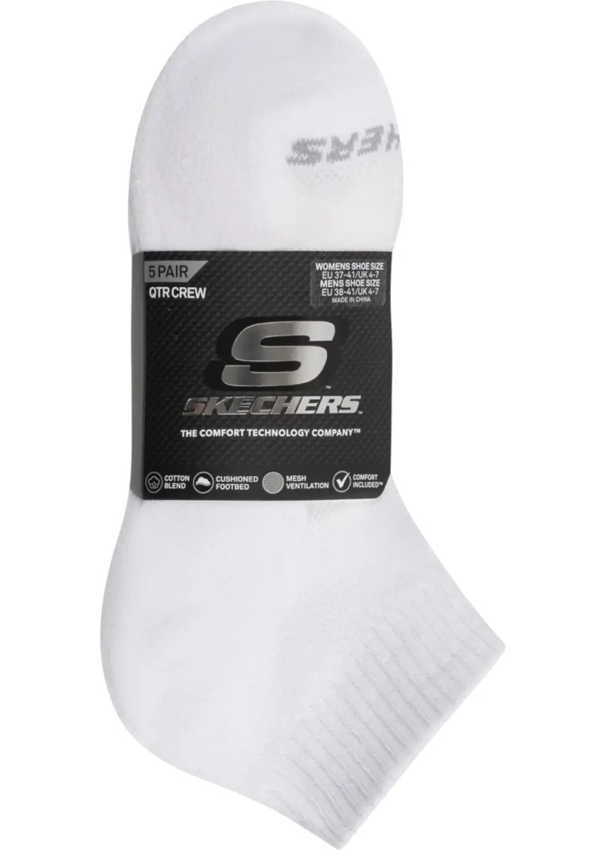 Sosete 5pk Unisex 1/2 Terry Qtr Crew - Img 2