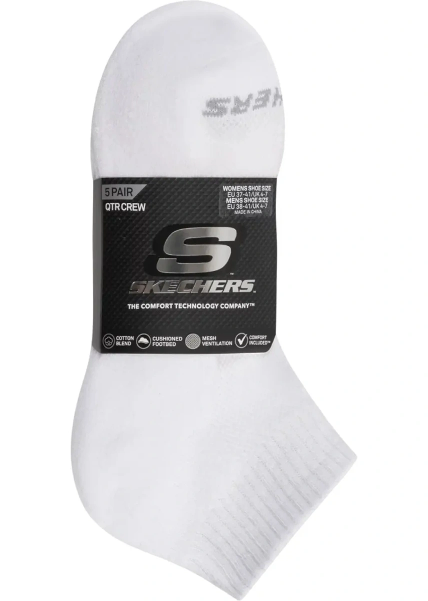 Sosete 5pk Unisex 1/2 Terry Qtr Crew - Img 2