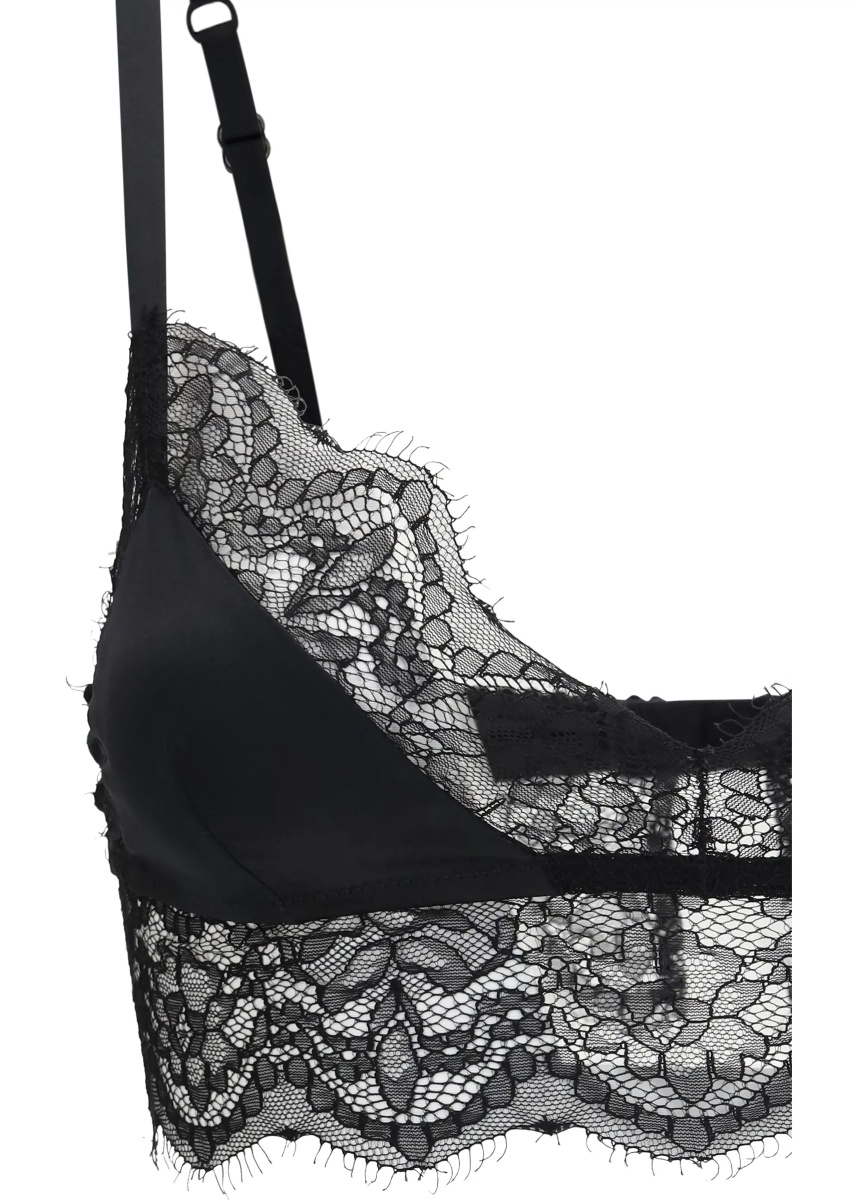 Sutiene Satin soft-cup bralette Bra with lace - Img 3