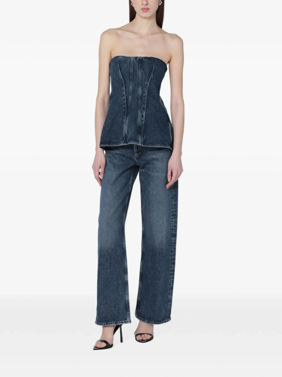 Top AGOLDE albastru din denim - Img 4