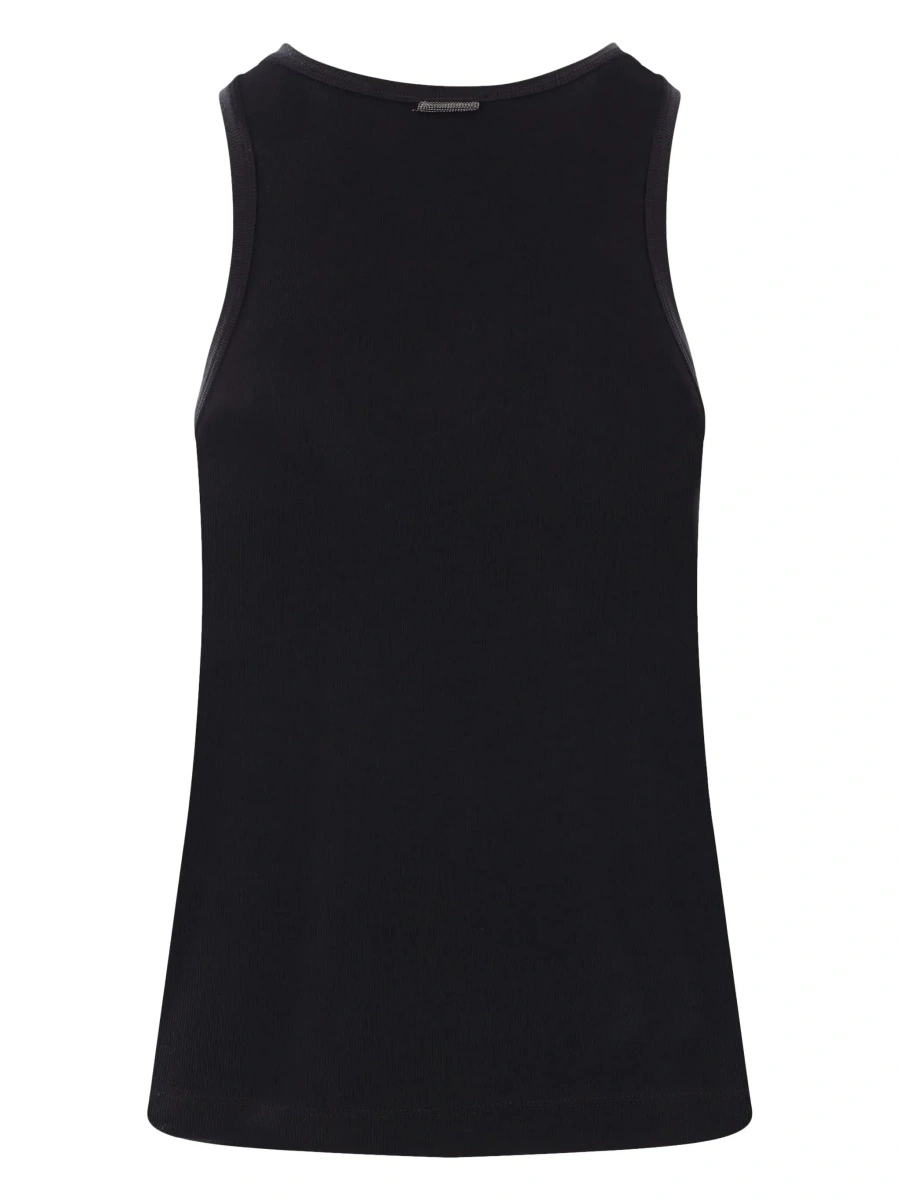 Top Brunello Cucinelli negru din bumbac - Img 4