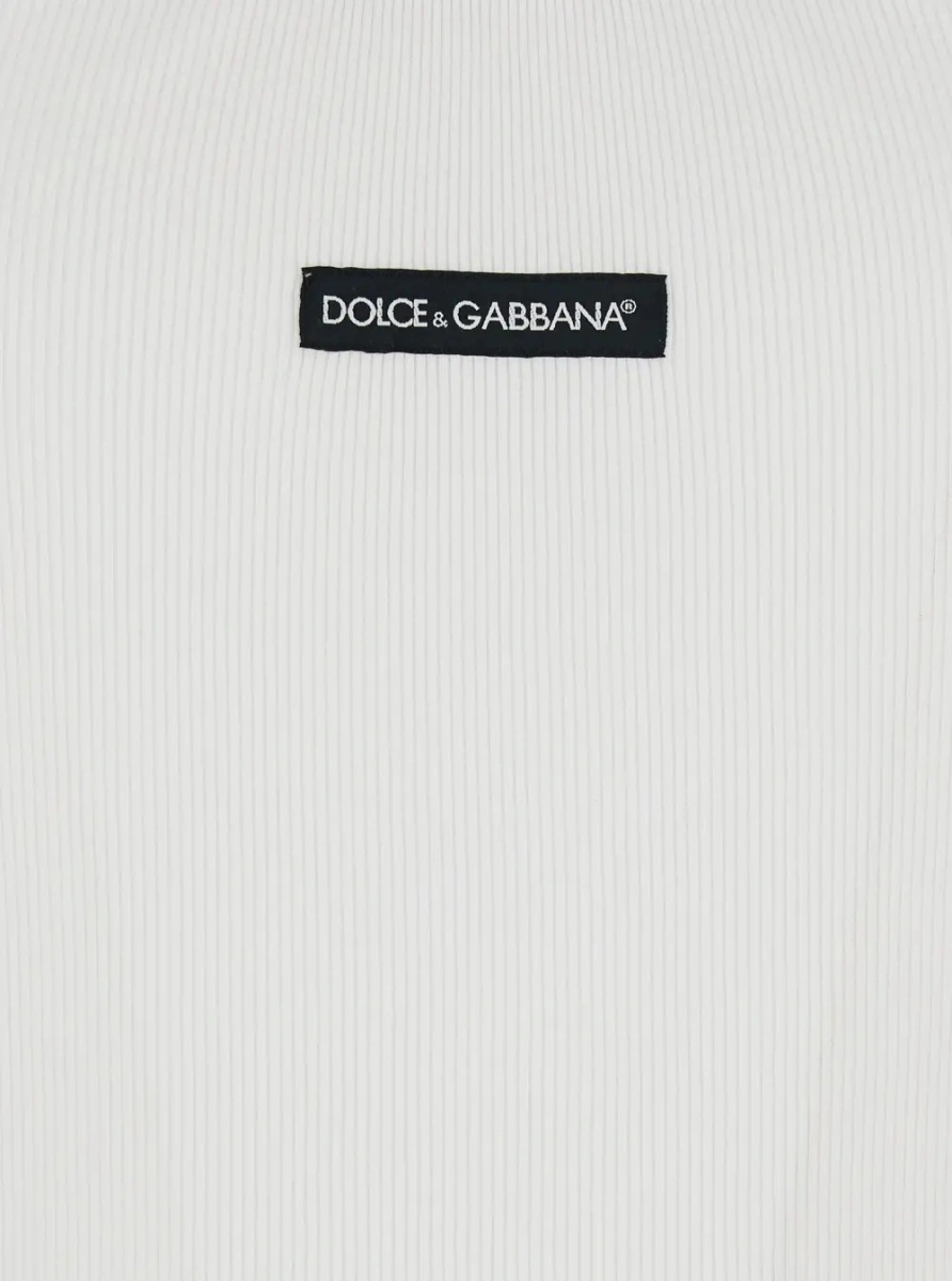 Top Dolce &amp; Gabbana alb din bumbac - Img 3