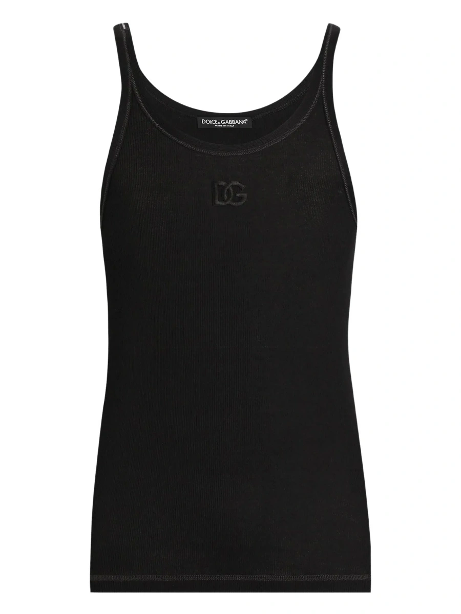 Top Dolce &amp; Gabbana negru din bumbac - Img 7