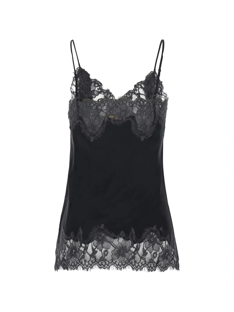 Top GOLD HAWK negru din satin - Img 4