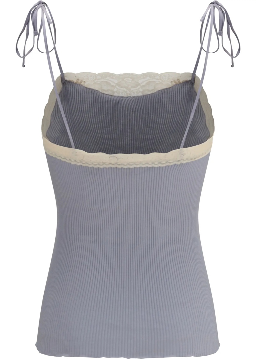 Topuri Jersey and lace thin strap Top - Img 2