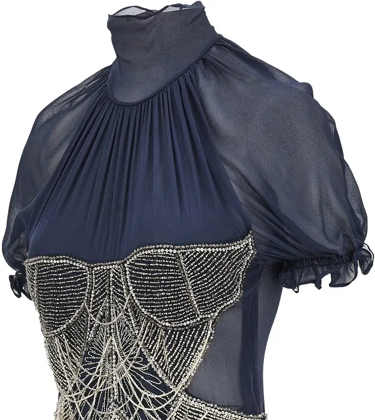 Topuri Silk georgette top with beads - Img 2