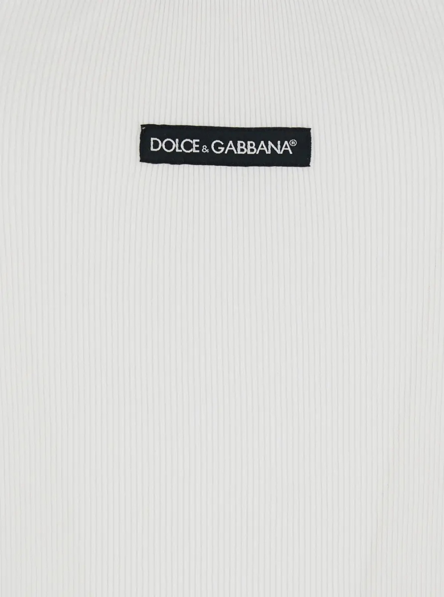 Topuri White Sleeveless Tank Top with Round Neck and Logo Patch on the Front in Cotton for Man - Img 3
