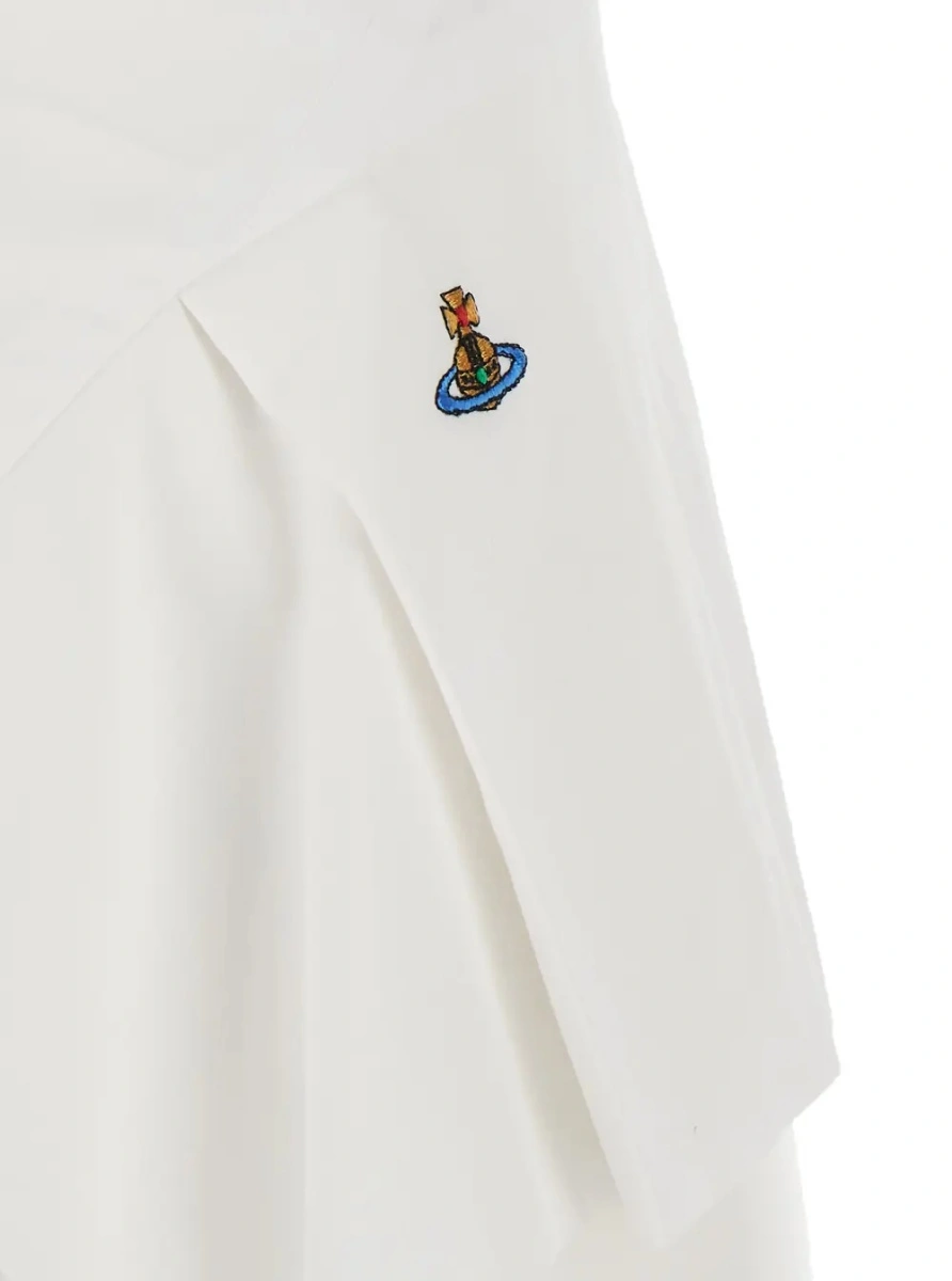 Topuri White Top with button closure and logo on the front in Cotton for women - Img 3