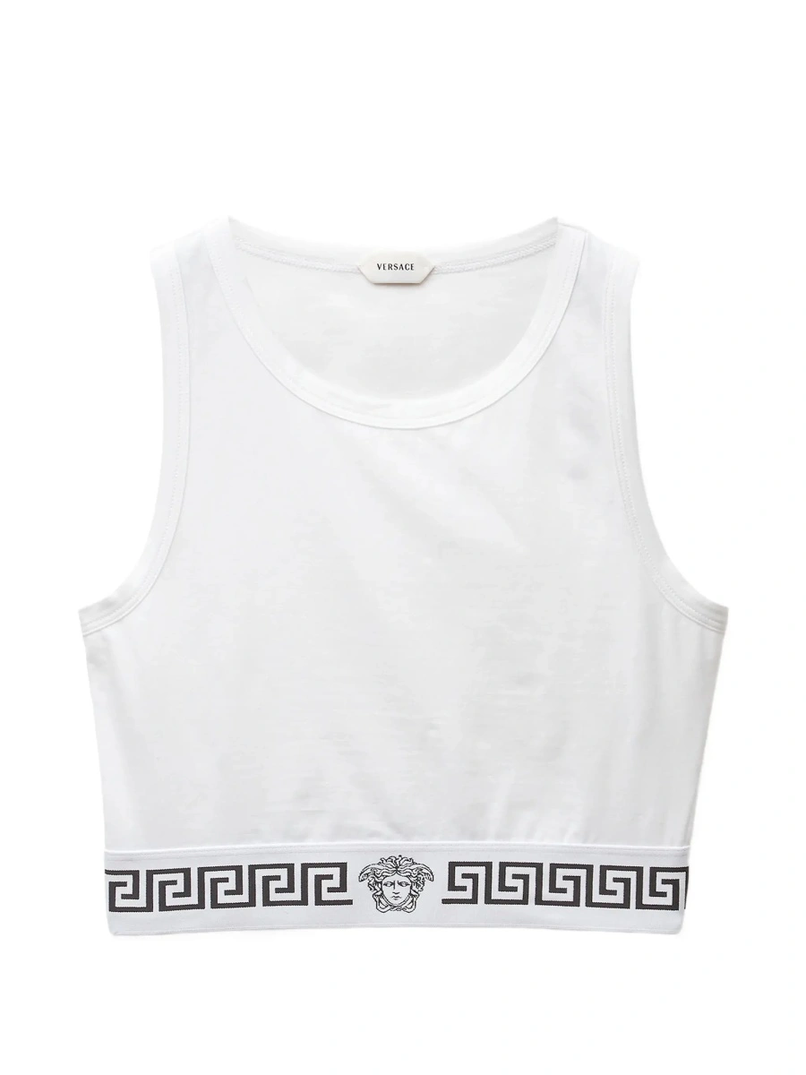 Topuri White Top with elasticized design and logo band in Cotton Women - Img 7