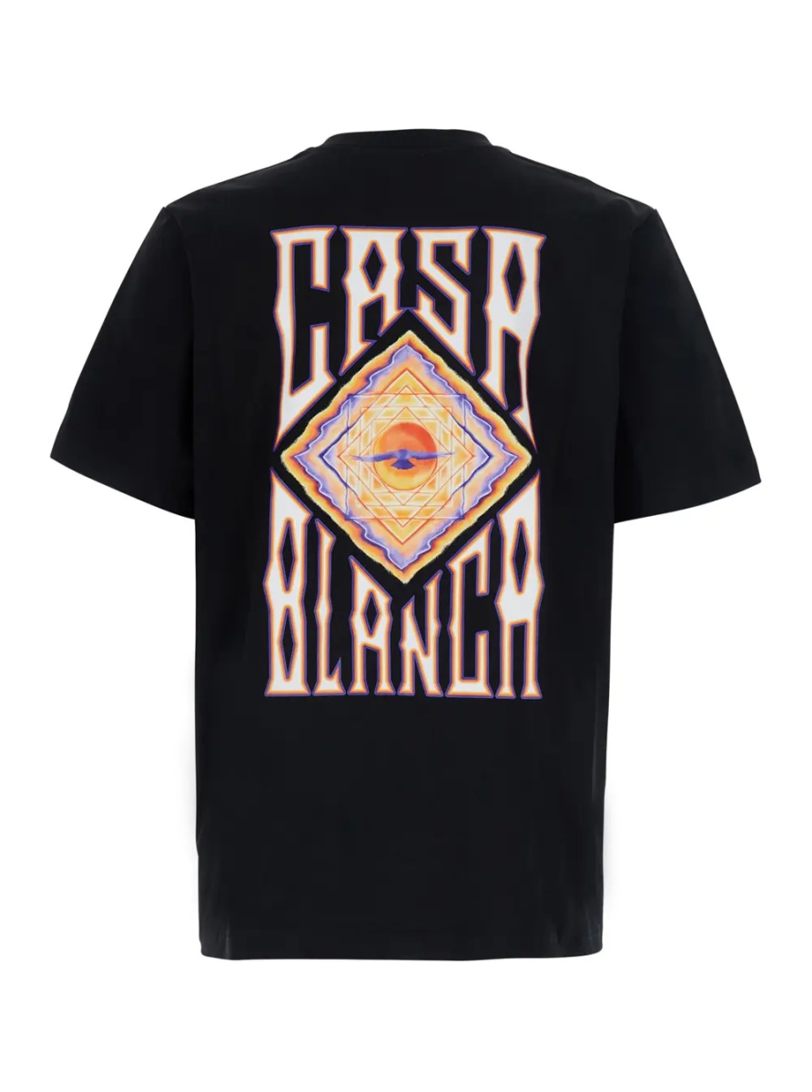 Tricou Black Crew neck T-shirt with logo detail on the front and maxi logo on the back in cotton for men - Img 2