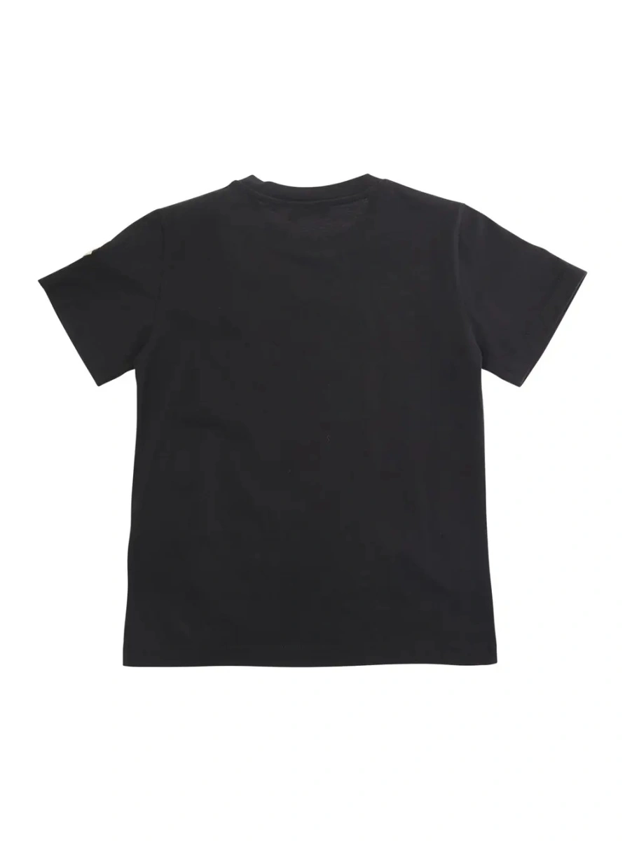 Tricou Black T-shirt with Logo Print in Cotton Boy - Img 2