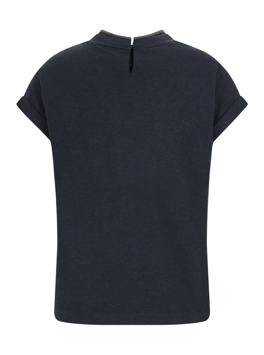 Tricou Brunello Cucinelli gri din jerse - Img 2