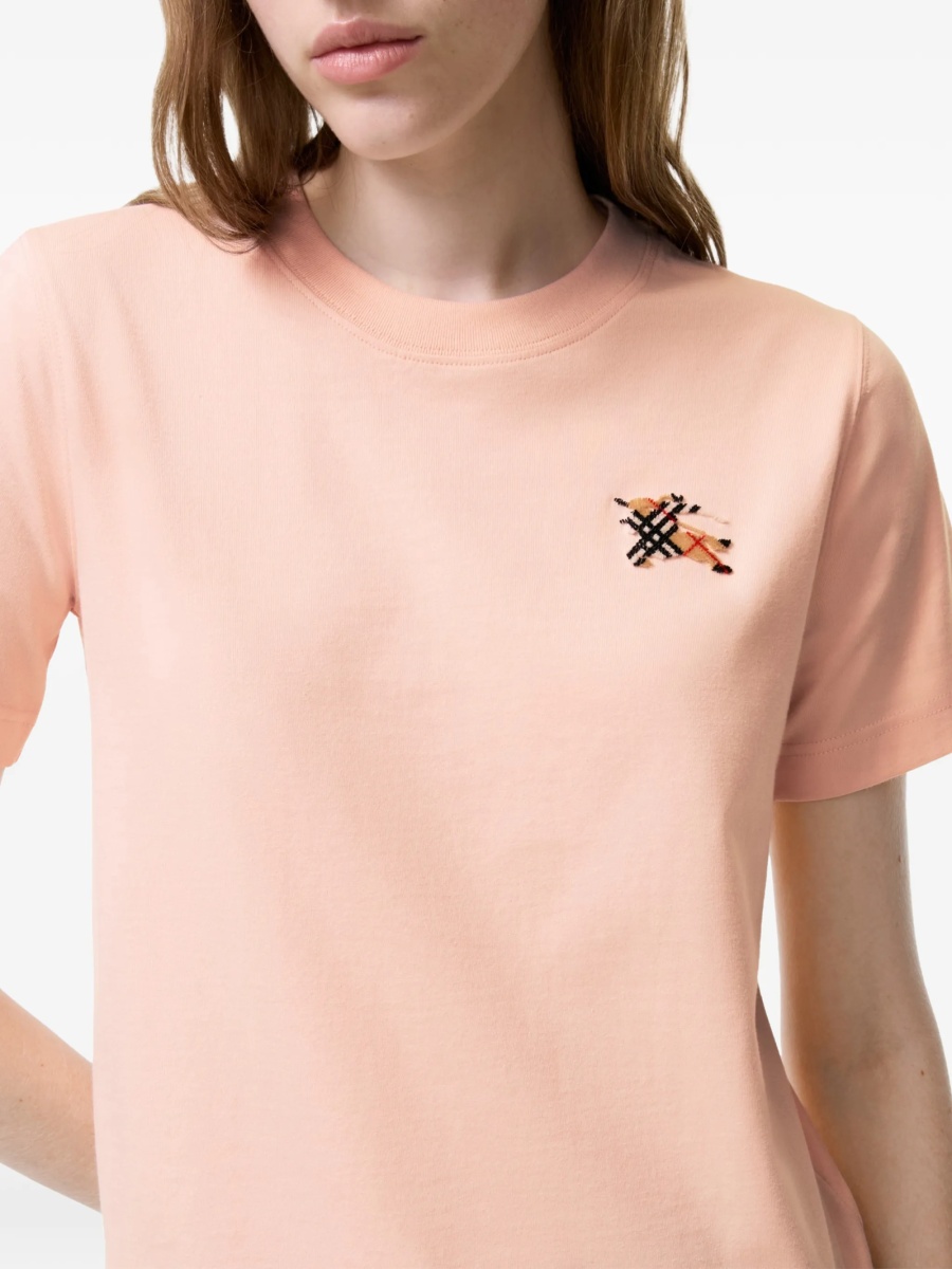 Tricou Burberry roz din bumbac - Img 3