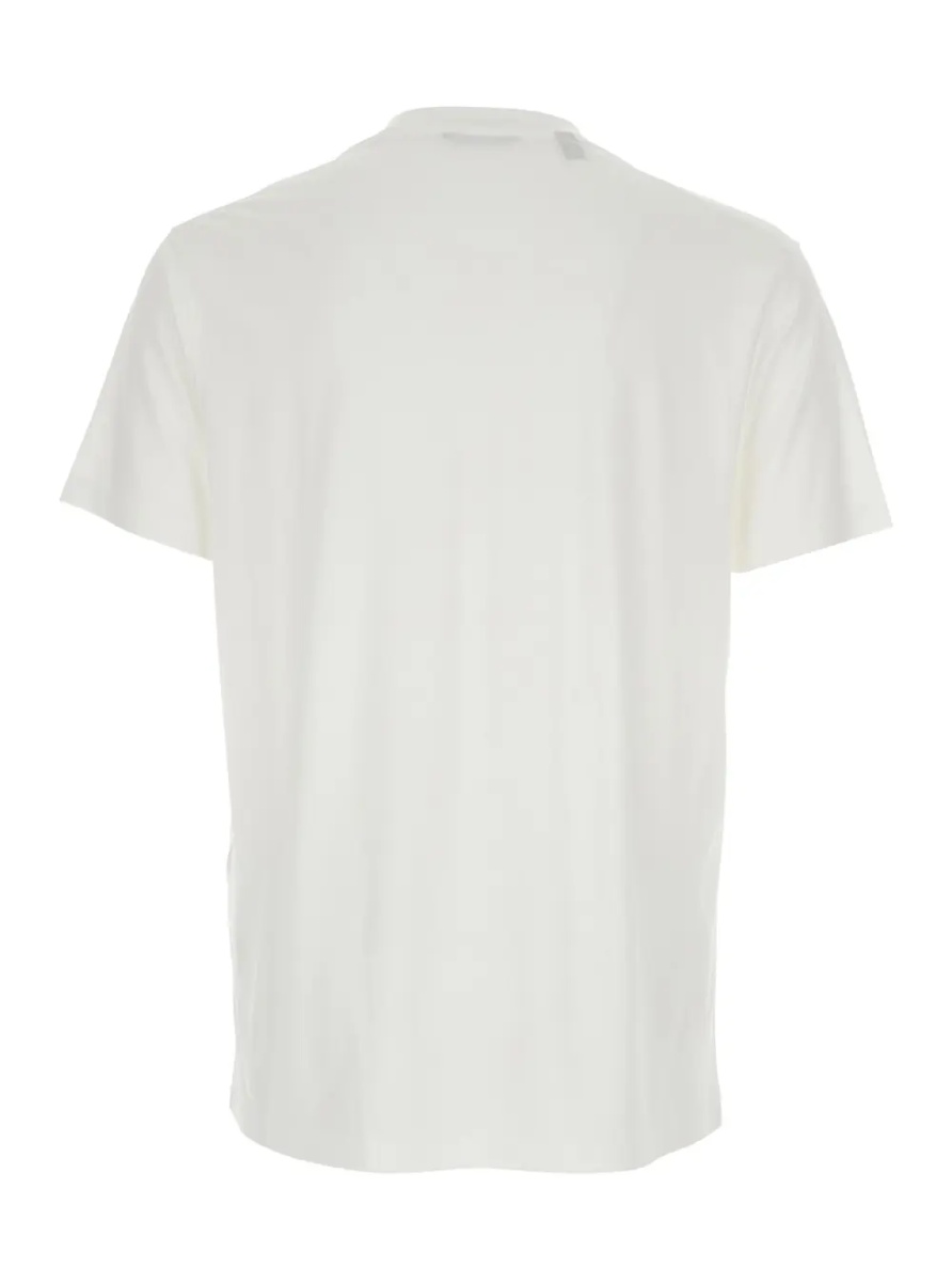 Tricou Crew Neck T-Shirt with Logo Embroidery on the Front in Cotton Blend White Men - Img 2